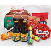 Kerstpakket : 'Merry X-mas' La Chouffe flesjes met Snacks